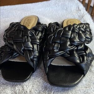 EGO Black Braided Sandals